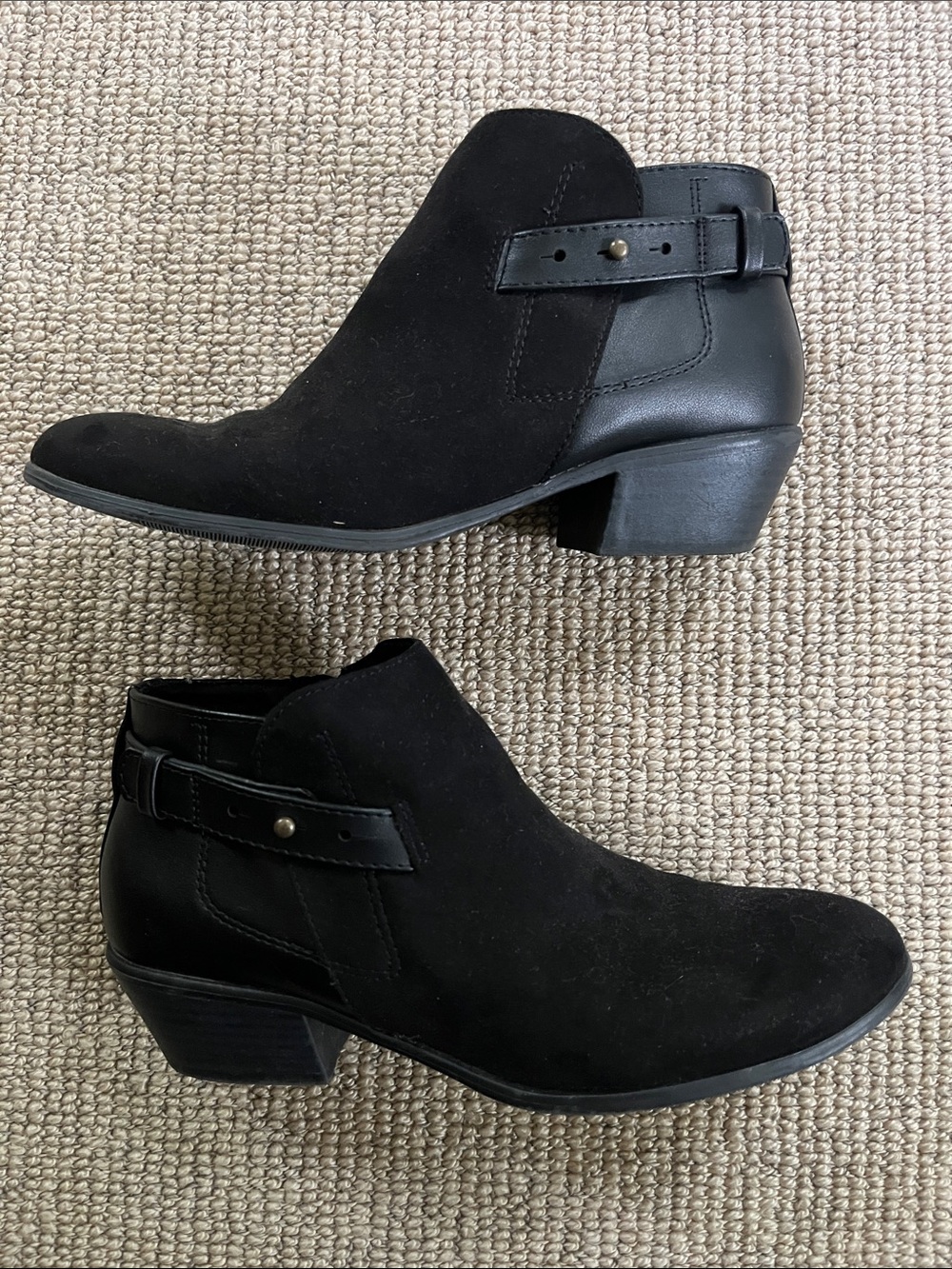 Old Navy Black Suede Ankle Booties